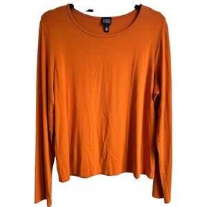 Eileen Fisher Bold Orange Long Sleeve Blouse